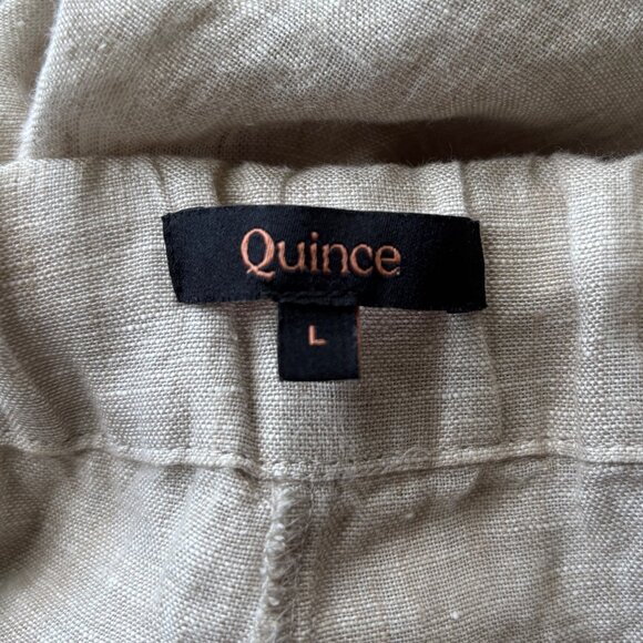 QUINCE Womens Flax 100% European Linen Tapered Ankle Pants Sz Large Elastic Wais - Picture 10 of 11
